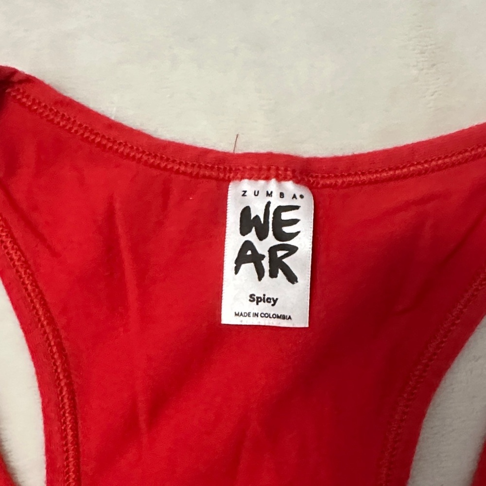 Zumba Fitness Red Tank Top with Blue and White Accents - Picture 2 of 7